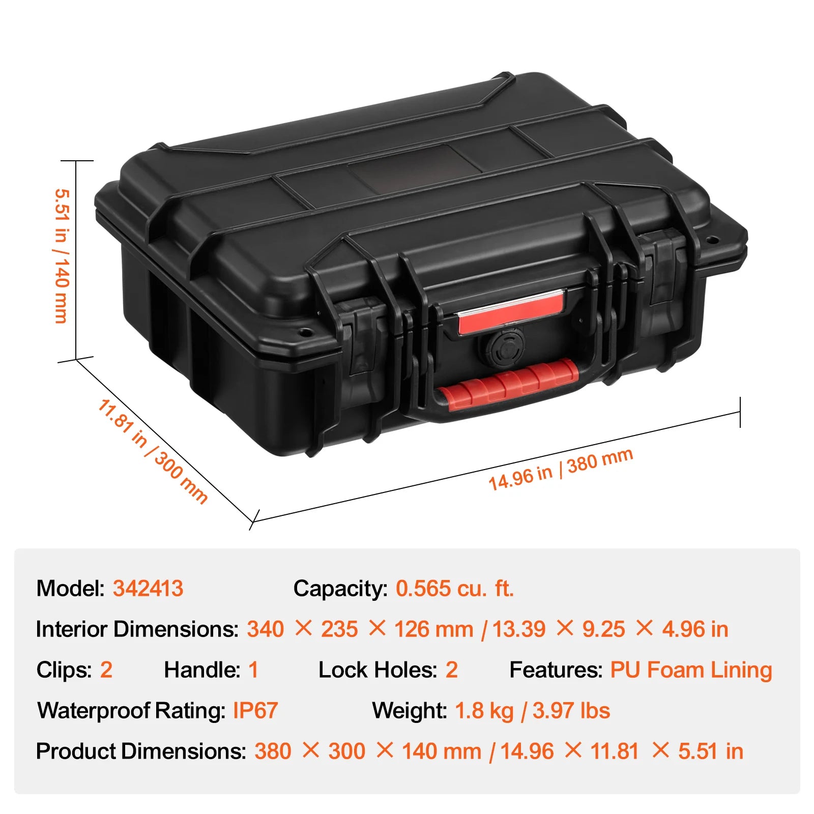 IP67 Waterproof Hard Case with Custom Foam & Secure Lock Design