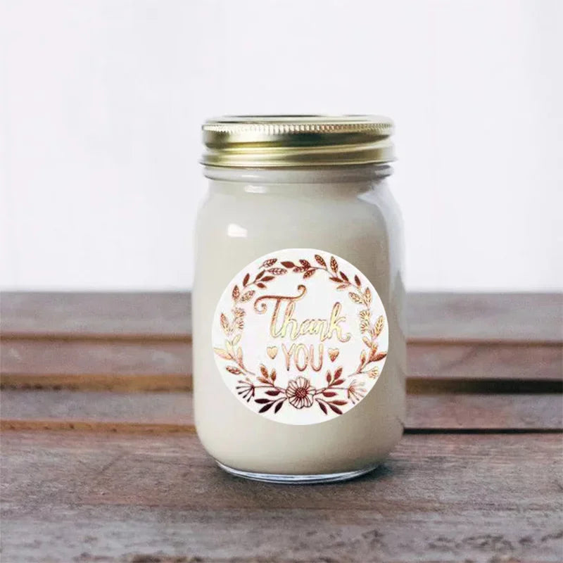 500pcs Monogrammed Floral Thank You Stickers