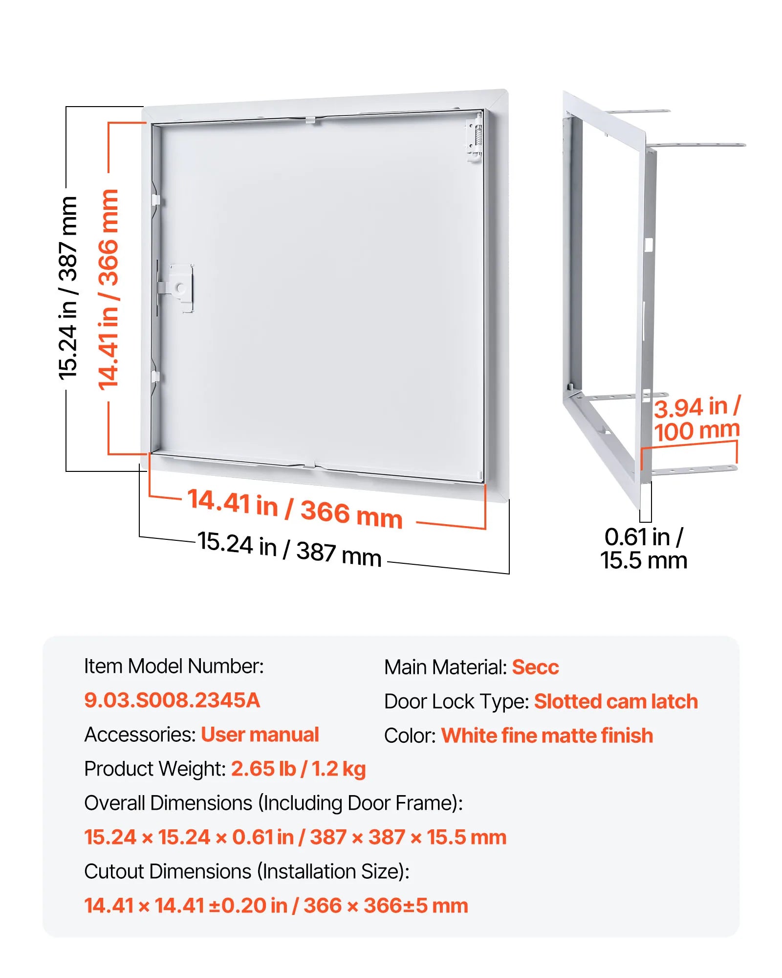 Galvanized Steel Access Panel for Drywall, Ceiling, Plumbing and Electrical Access