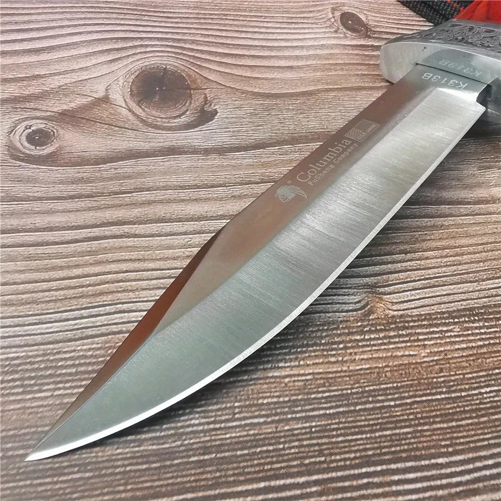 Couteau de plein air à lame fixe 10,4" en acier 9Cr18MoV avec étui