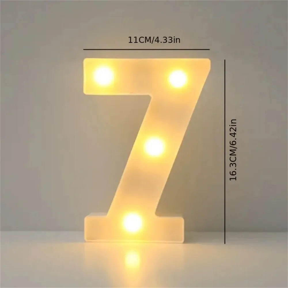 Varmhvit LED-bokstav- eller tallampe