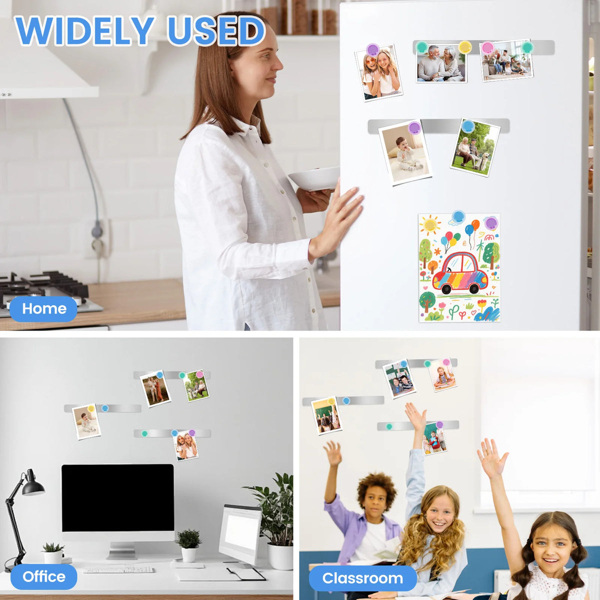 Magnetic Memo Strips, 8 Bars and 20 Magnets