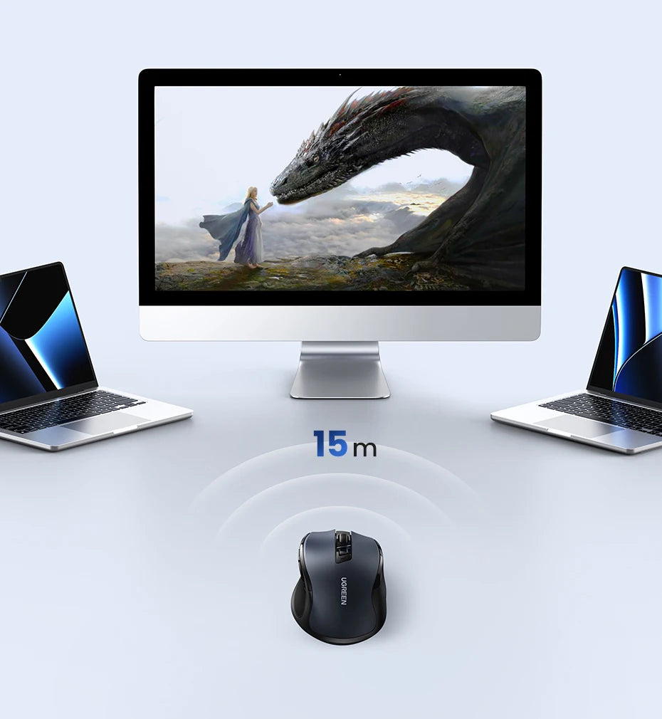Wireless Bluetooth Mouse – Ergonomic 4000DPI Silent Mouse with 6 Buttons for MacBook, Laptop & PC - Spy-shop.com
