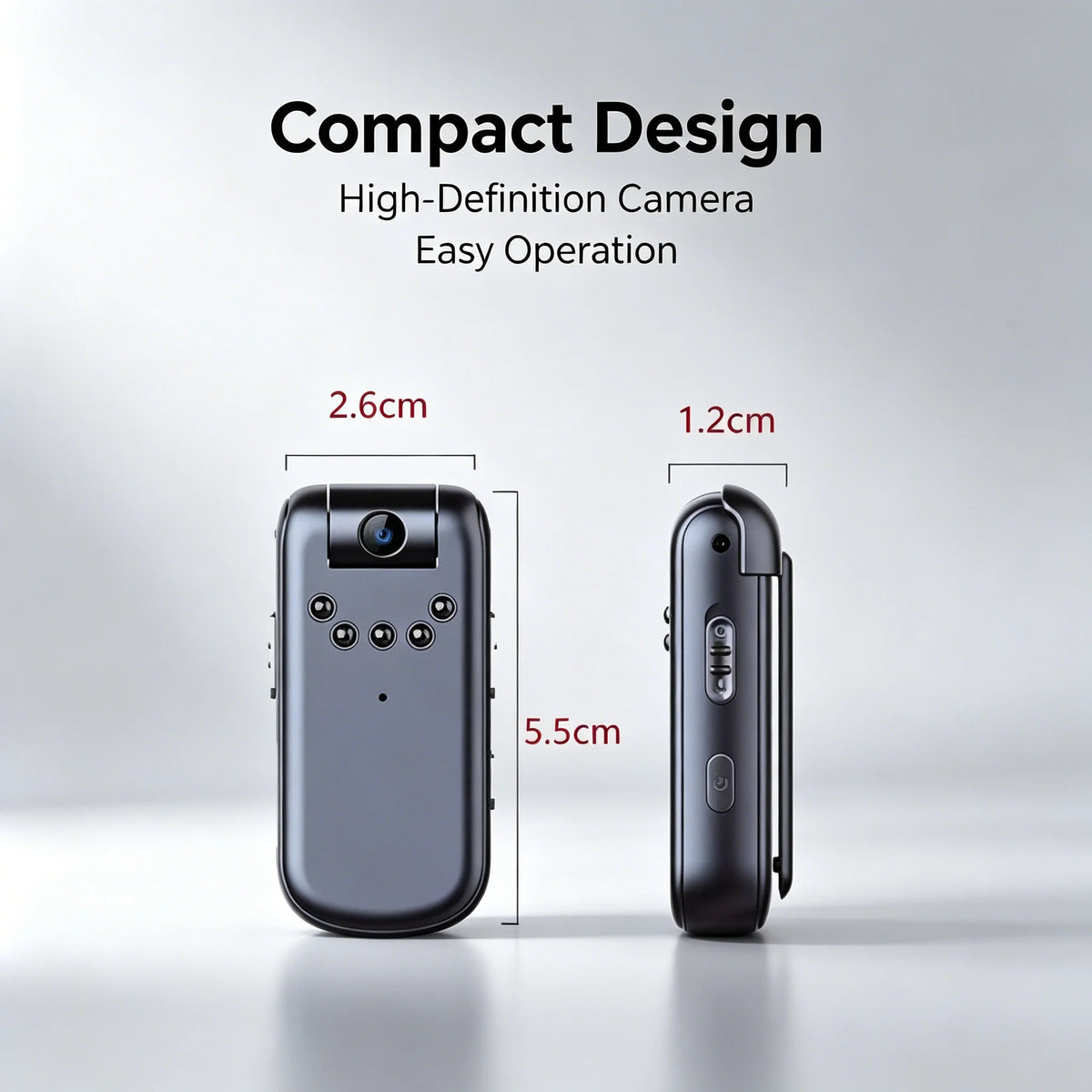1080P Mini Tommelfinger Cam med nøglering Læderdæksel