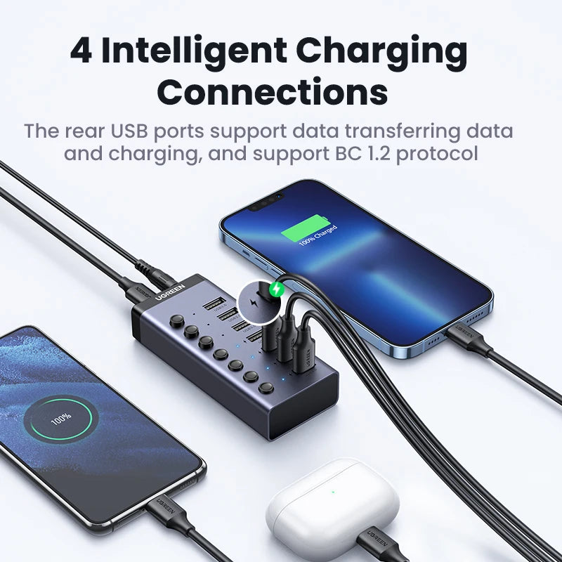 Seven-Port USB 3.0 Hub with Individual Switches