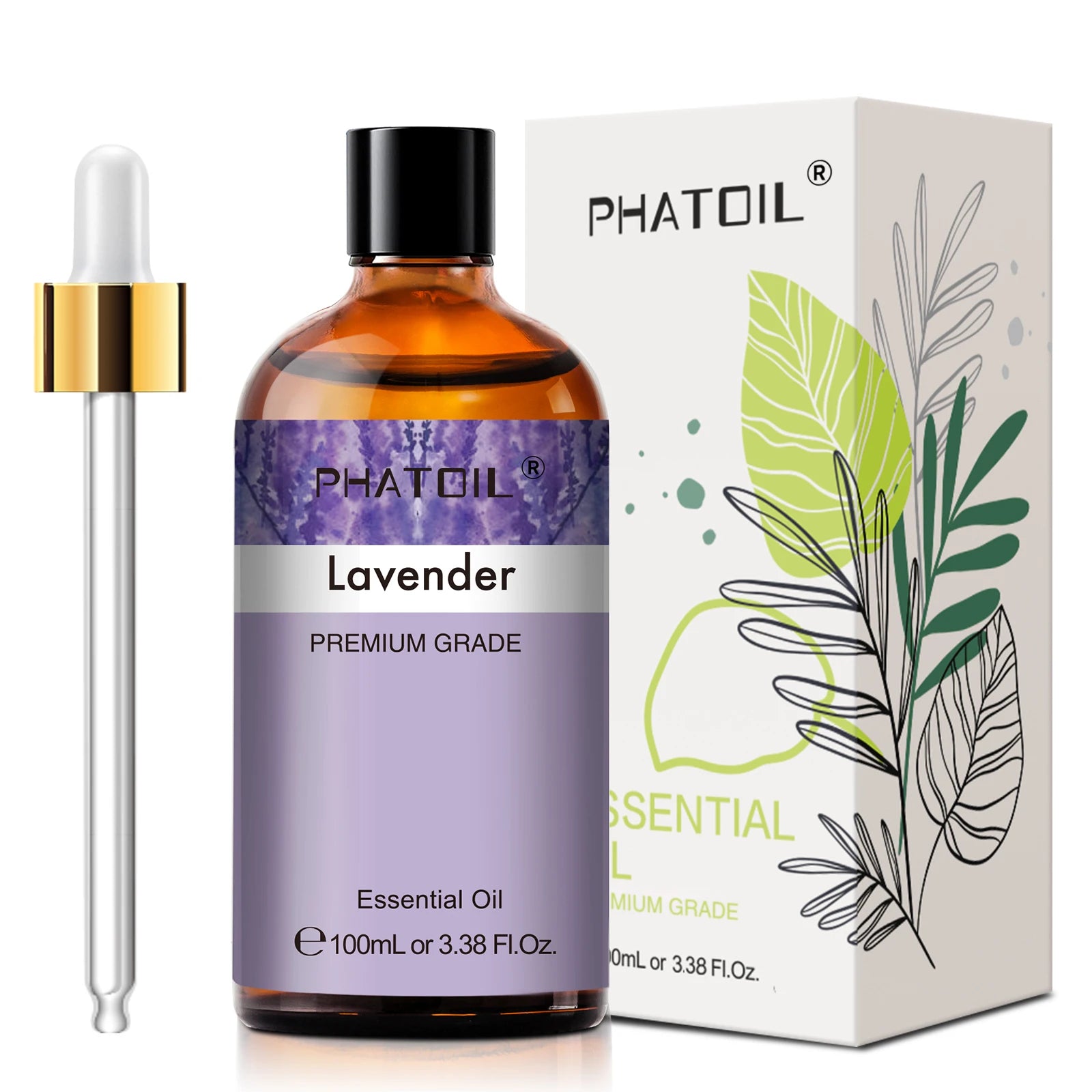PHATOIL 100ml Eucalyptus Essential Oil For Skin Lavender Vanilla Jasmine Lemon Bergamot Aroma Oil for Aromatherapy Candle Making 