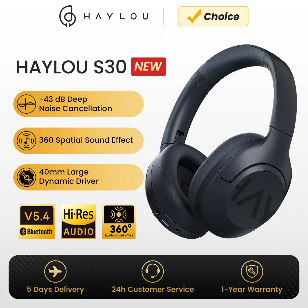 Haylou S30 Wireless Bluetooth ANC Headphones