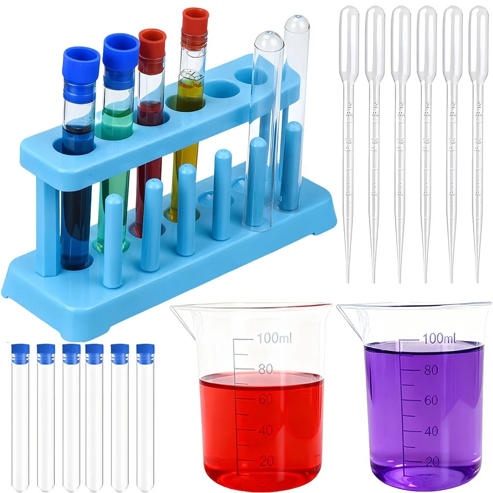 Test Tube Rack, Tubes, Cups & Dropper Set