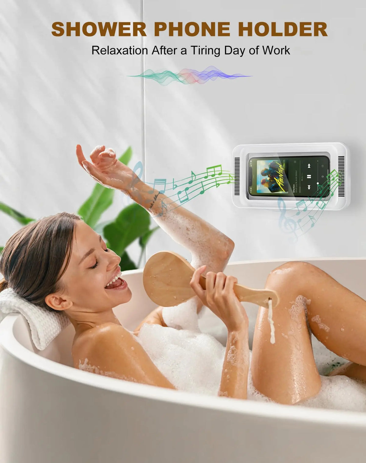 Rotating Wall-Mounted Phone Holder with Enclosed Cover