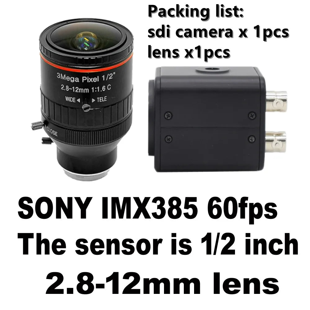Industrielle 3G-SDI 2MP 1080p Box-Kamera mit 2,8–12 mm Objektiv