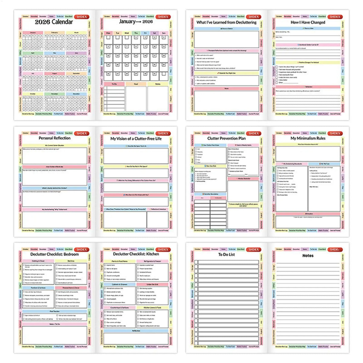 2026 Declutter Journal and Home Organising Workbook