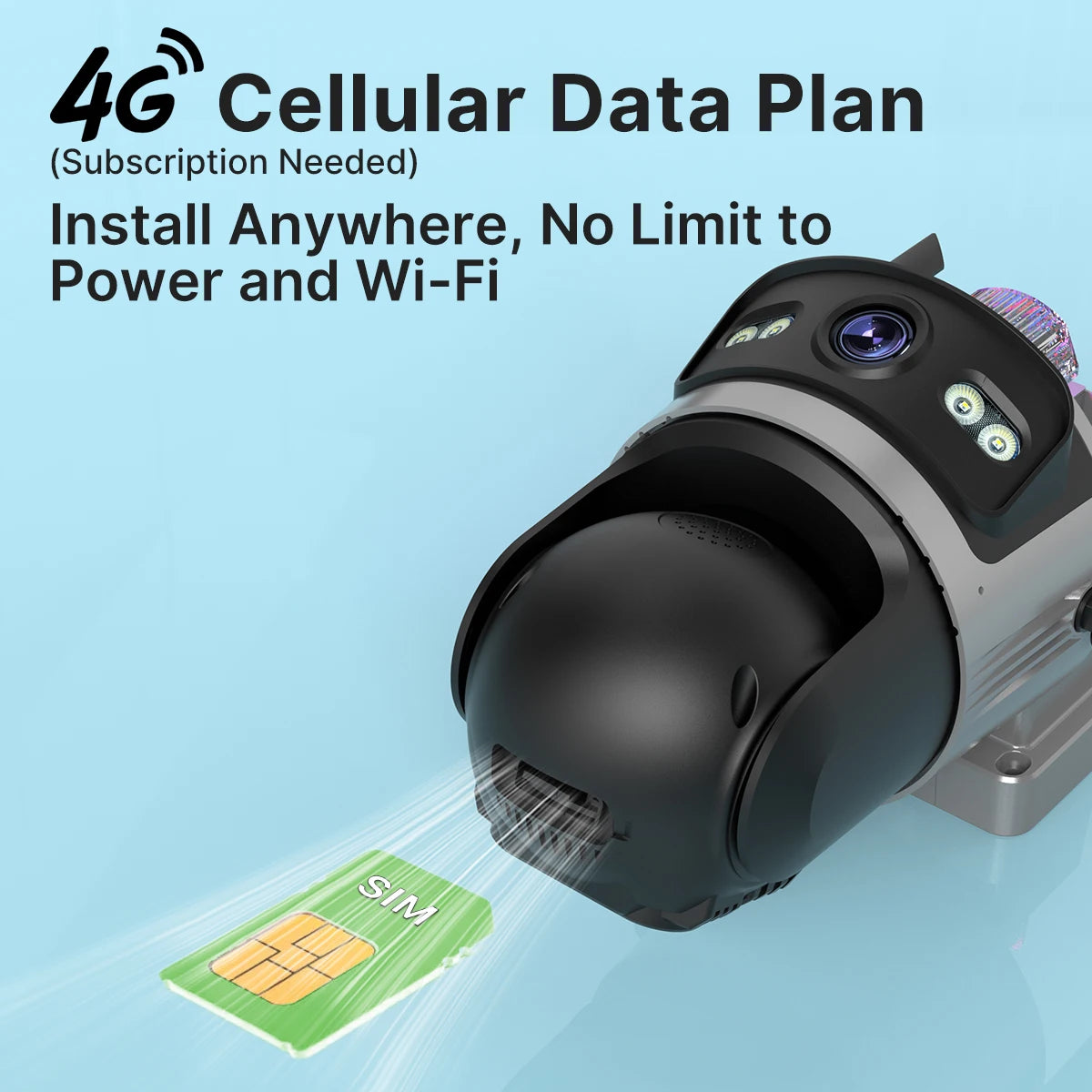 4G Outdoor Solar Security Camera with Auto Tracking and Night Vision