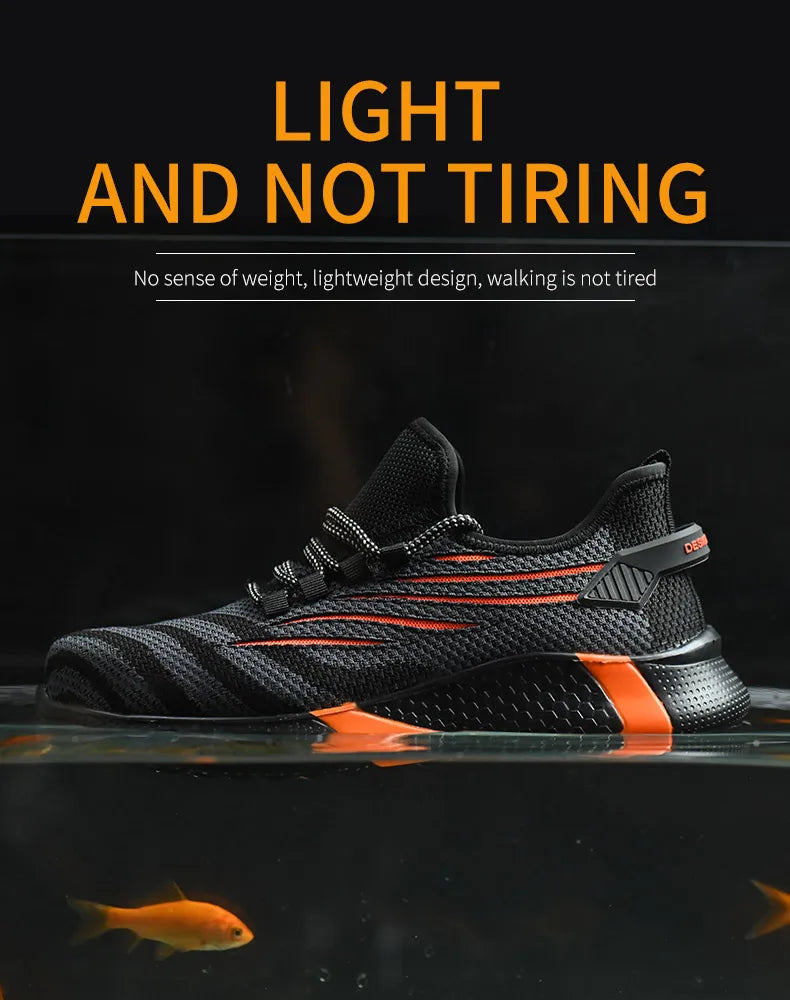 Men Work Safety Shoes Anti-puncture Working Sneakers Male Indestructible Work Shoes Men Boots Lightweight Men Shoes Safety Boots 