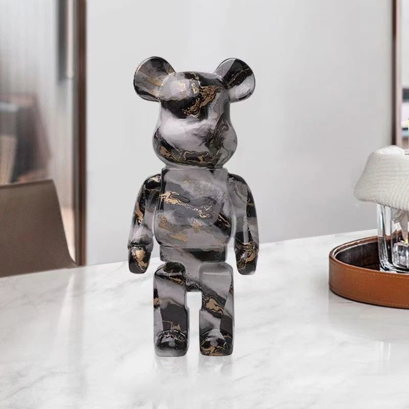 27cm/10Inches Graffiti Bear Figurine Home Decor Animal Abstract Ornament Storage Money Jar Modern Room Sculpture Table Decor 