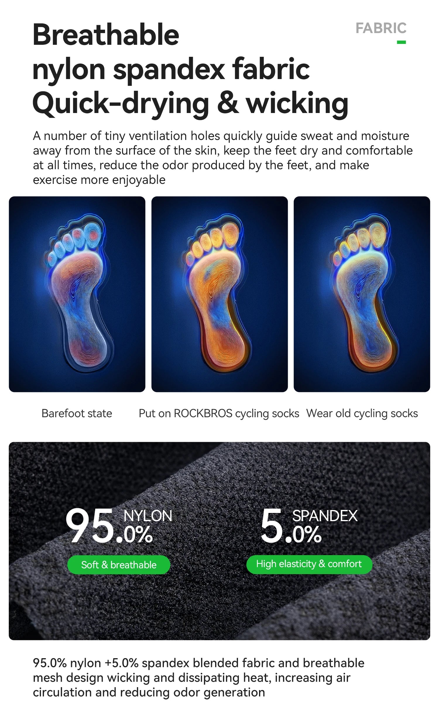 Cycling Socks Knee-High Breathable Stretch Sport Socks