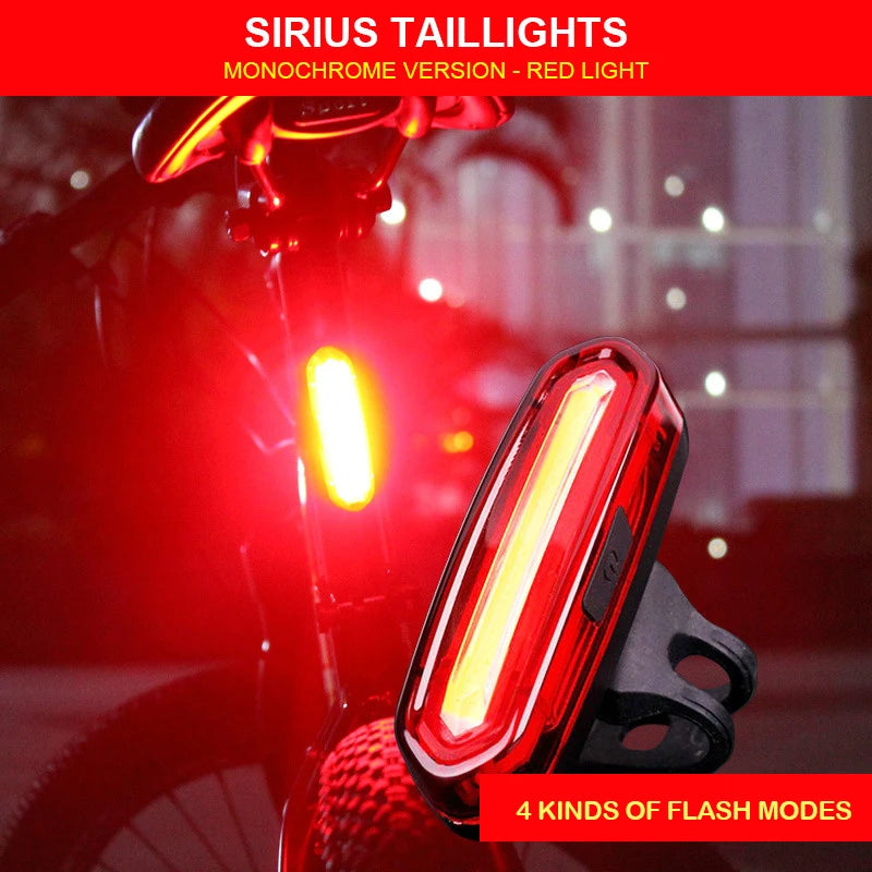 USB uppladdbar COB cykel bakljus
