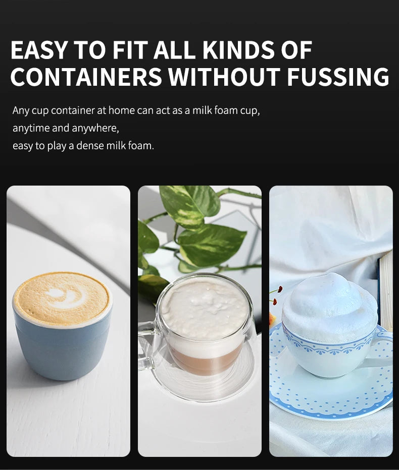 Espumador de leite elétrico de mão para espuma