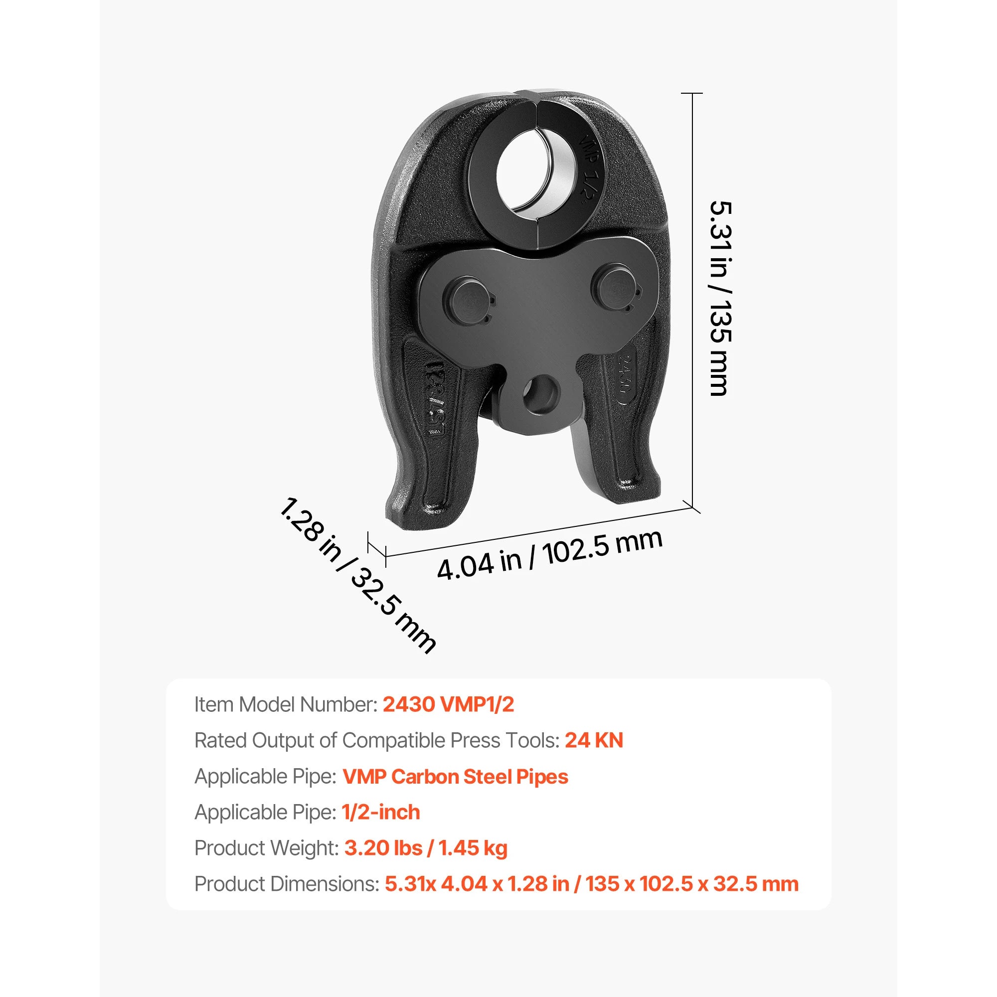 1/2 Inch Press Jaw for Compact Series Press Tool