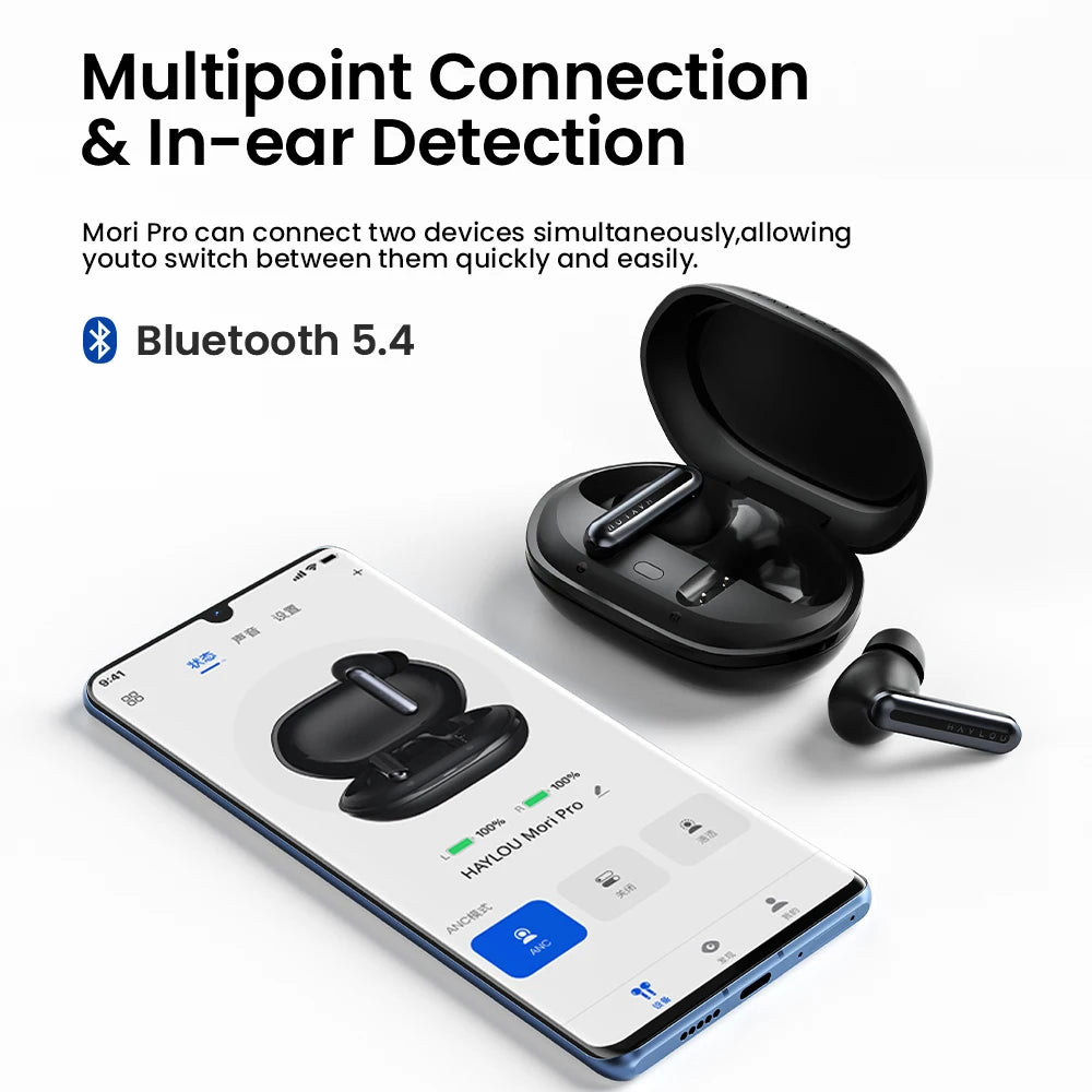 HAYLOU Mori Pro Bluetooth 5.4 Earbuds with ANC