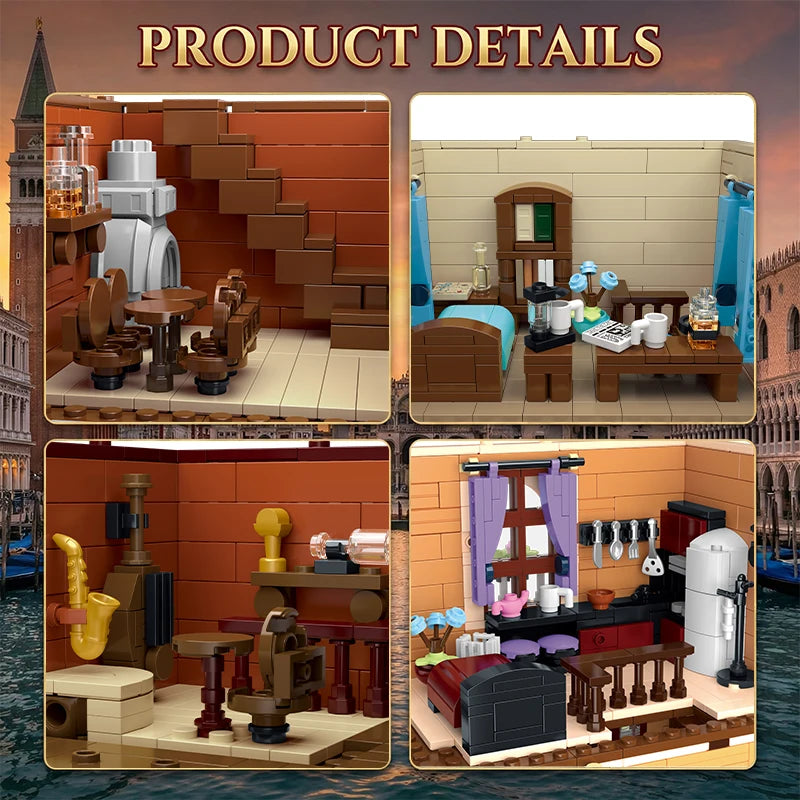 Venice Waterfront LED Brick Model Kit, 4610 Pieces