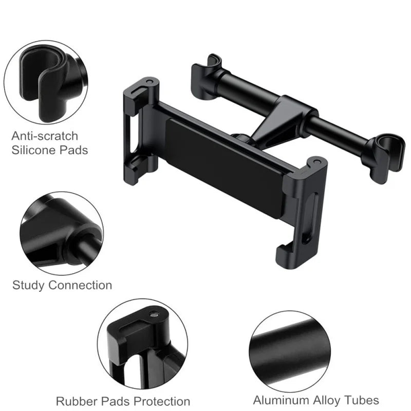 Rear-Seat Headrest Tablet and Phone Holder