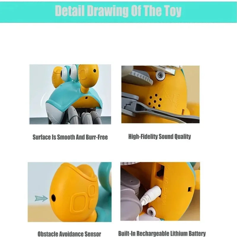 Dancing Crab Pet Toy with Music & Auto-Dancing, Interactive Fun for Cats Dogs - Indoor Pet Entertainment 