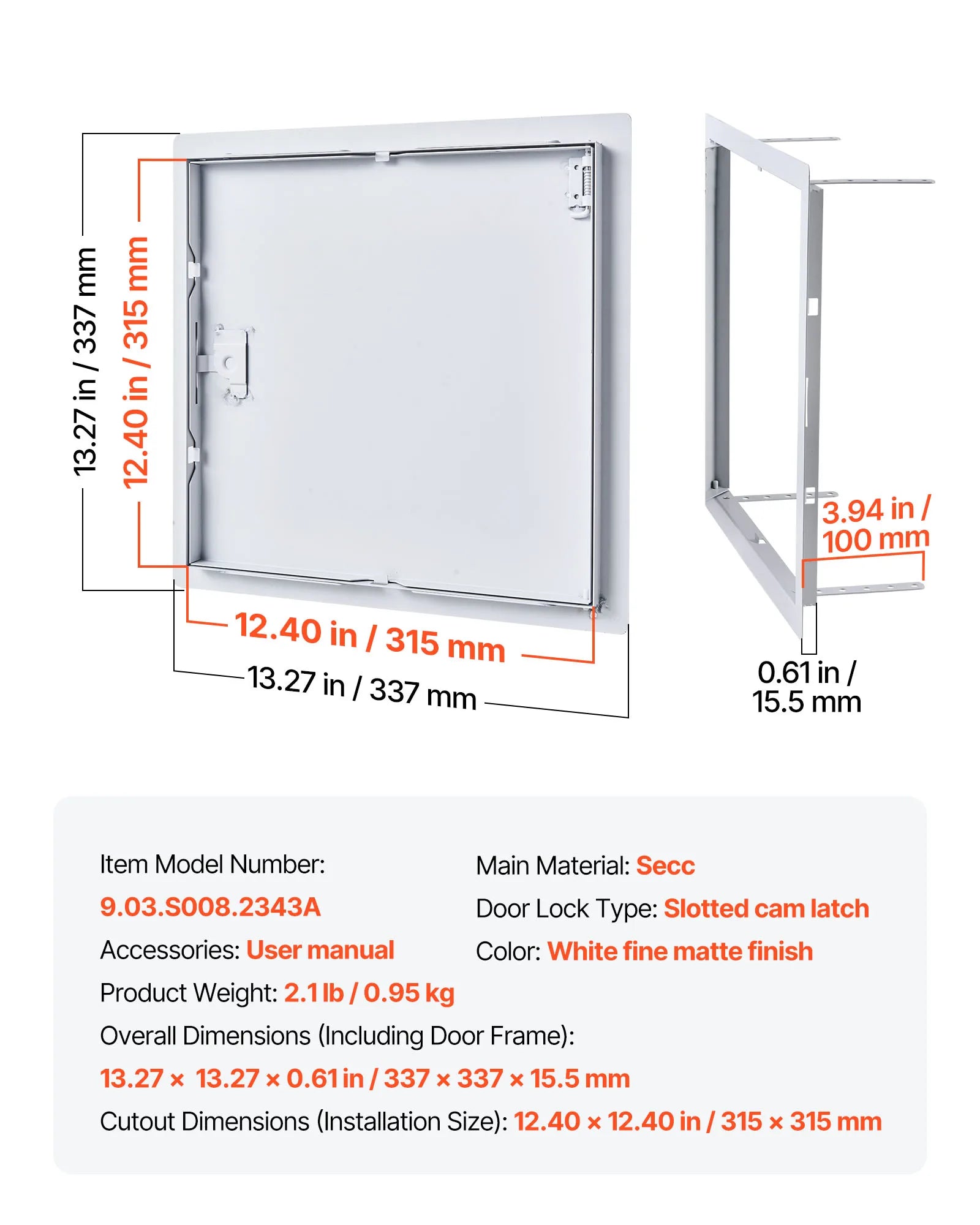 Galvanized Steel Access Panel for Drywall, Ceiling, Plumbing and Electrical Access