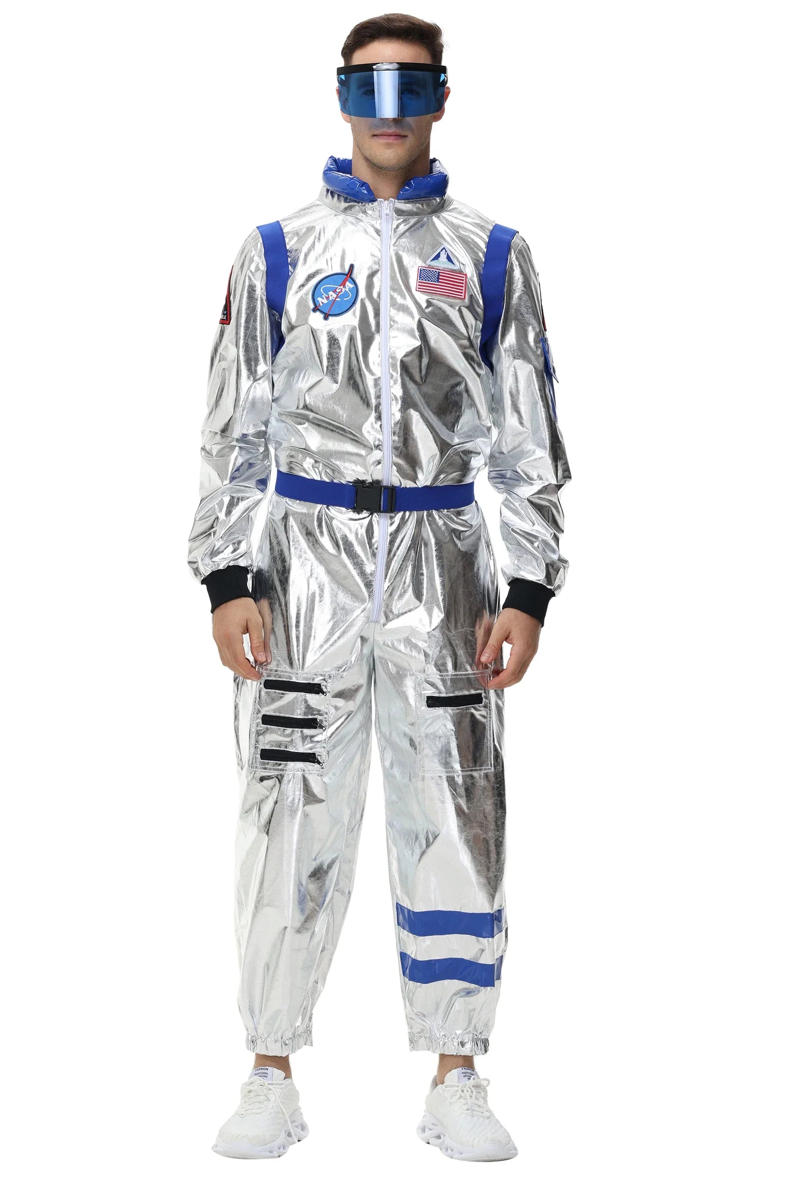 Silver Astronaut Costume Adult Spaceman Jumpsuit