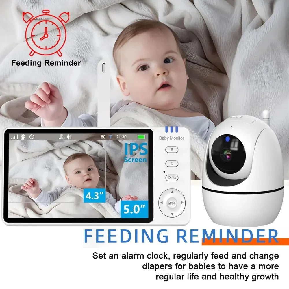 Fünf-Zoll Video-Baby-Monitor mit Schwenk-Neigekamera