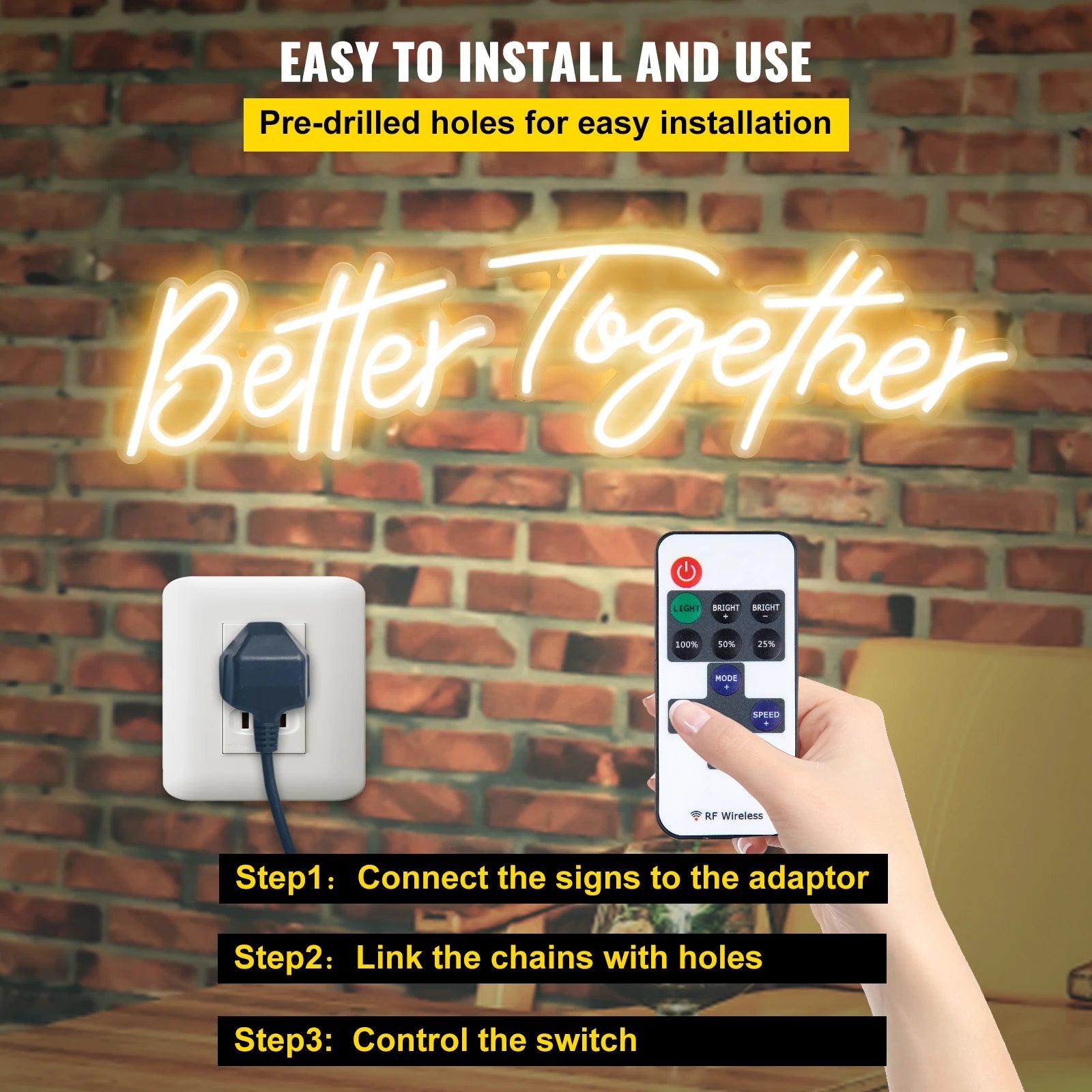 Better Together LED neonbord warm wit wandlamp decor