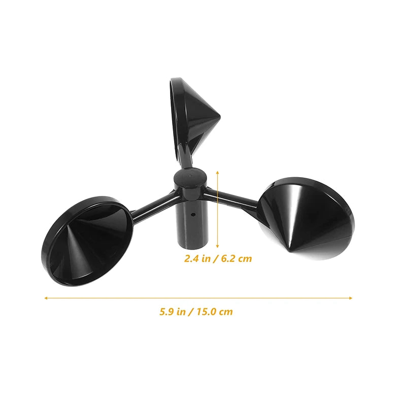 Three-Cup Anemometer Rotor, 150 mm, Black ABS