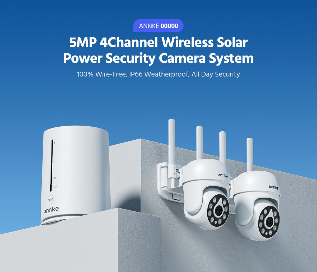 5MP WiFi PT Security Camera System with 4CH NVR