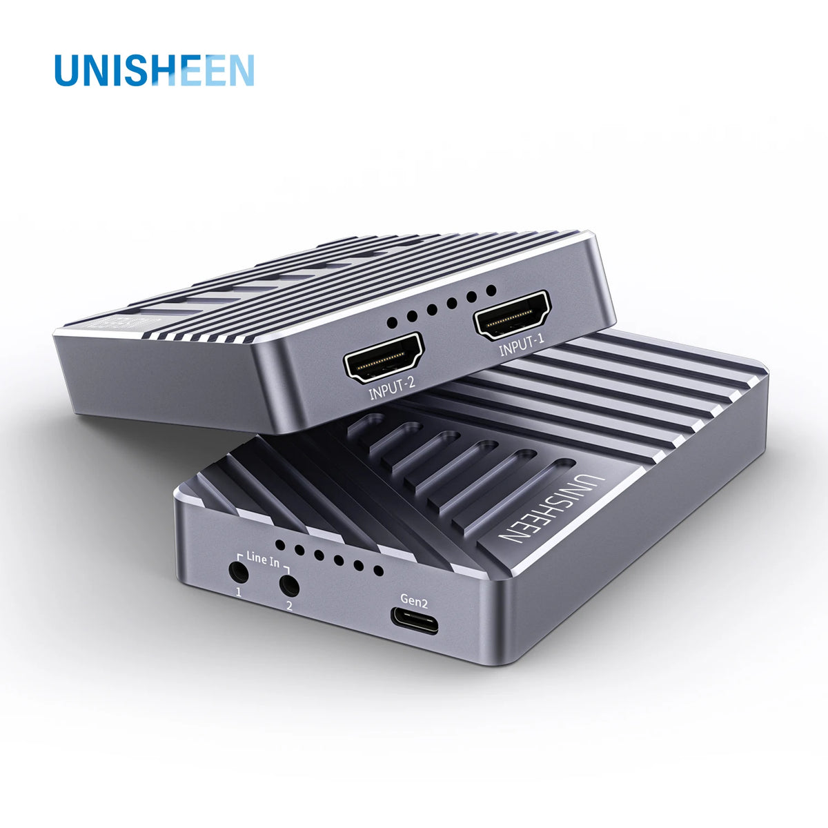 UNISHEEN HD Video Capture Box 2 Channel HDMI Picture-in-Picture Video Recorder with Screen MP4 Support SD Card U Disk Storage 10