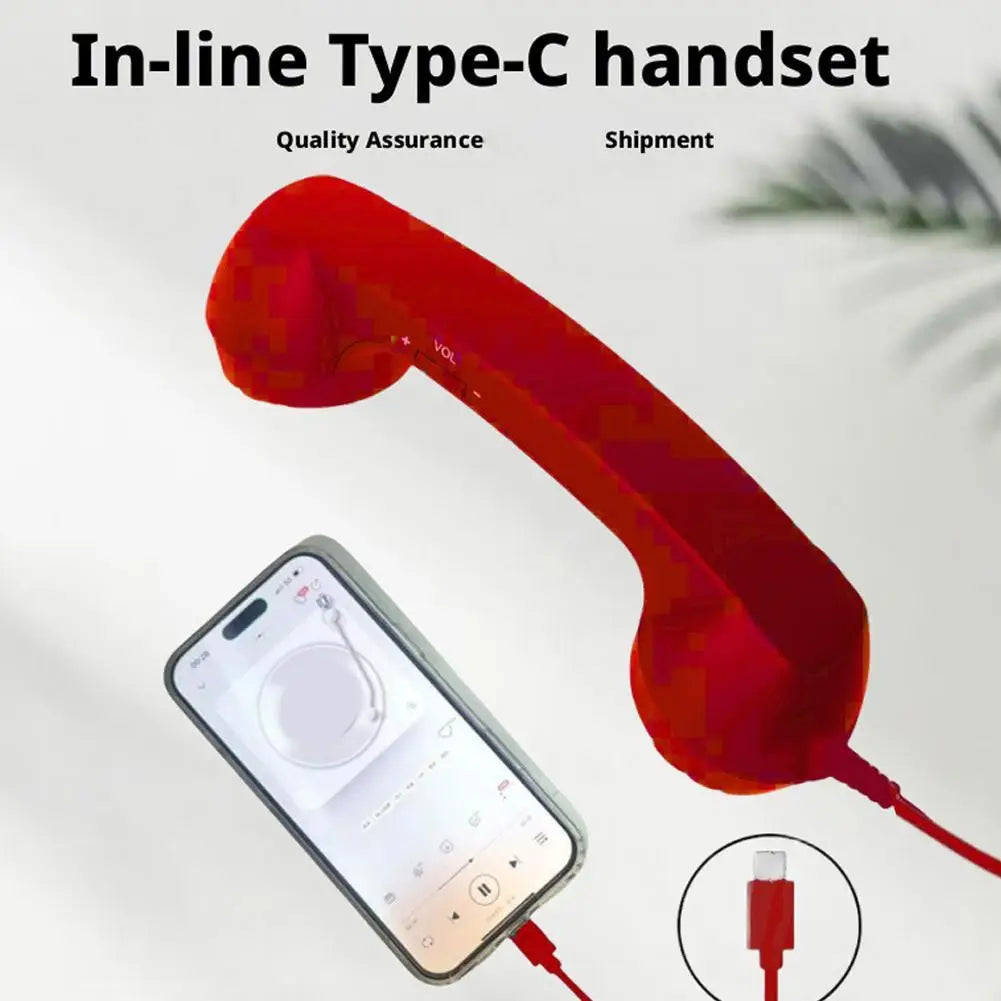 Retro słuchawka telefoniczna na kablu, USB-C lub 3,5 mm