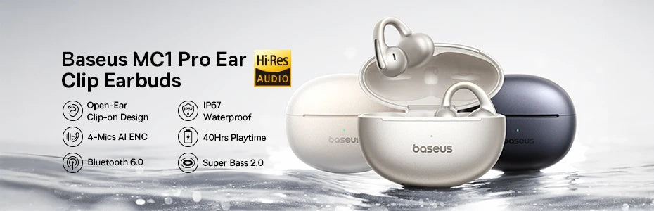 Baseus Bowie E19 Wireless Earphones Bluetooth 5.3 Big Bass 12mm Drivers IPX5 Waterproof Earbuds 33Hrs Battery Life Headphones 