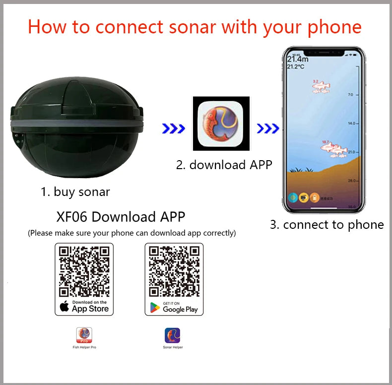 Bluetooth Sonár halászfelszerelés okostelefonokra