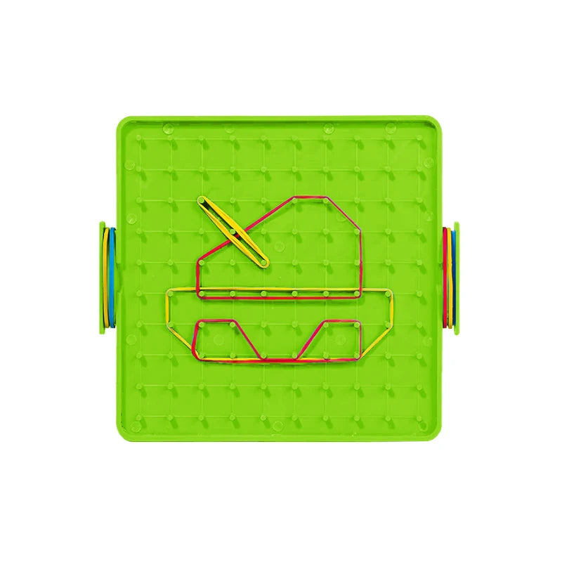 Geometric Pegboard with Rubber Bands, 15.7 cm