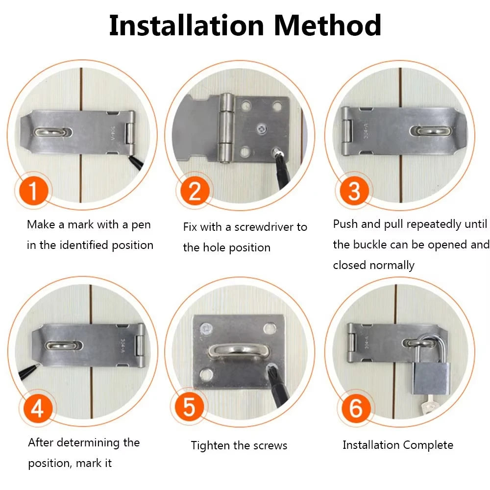 Right-Angle Padlock Hasp for Doors and Gates