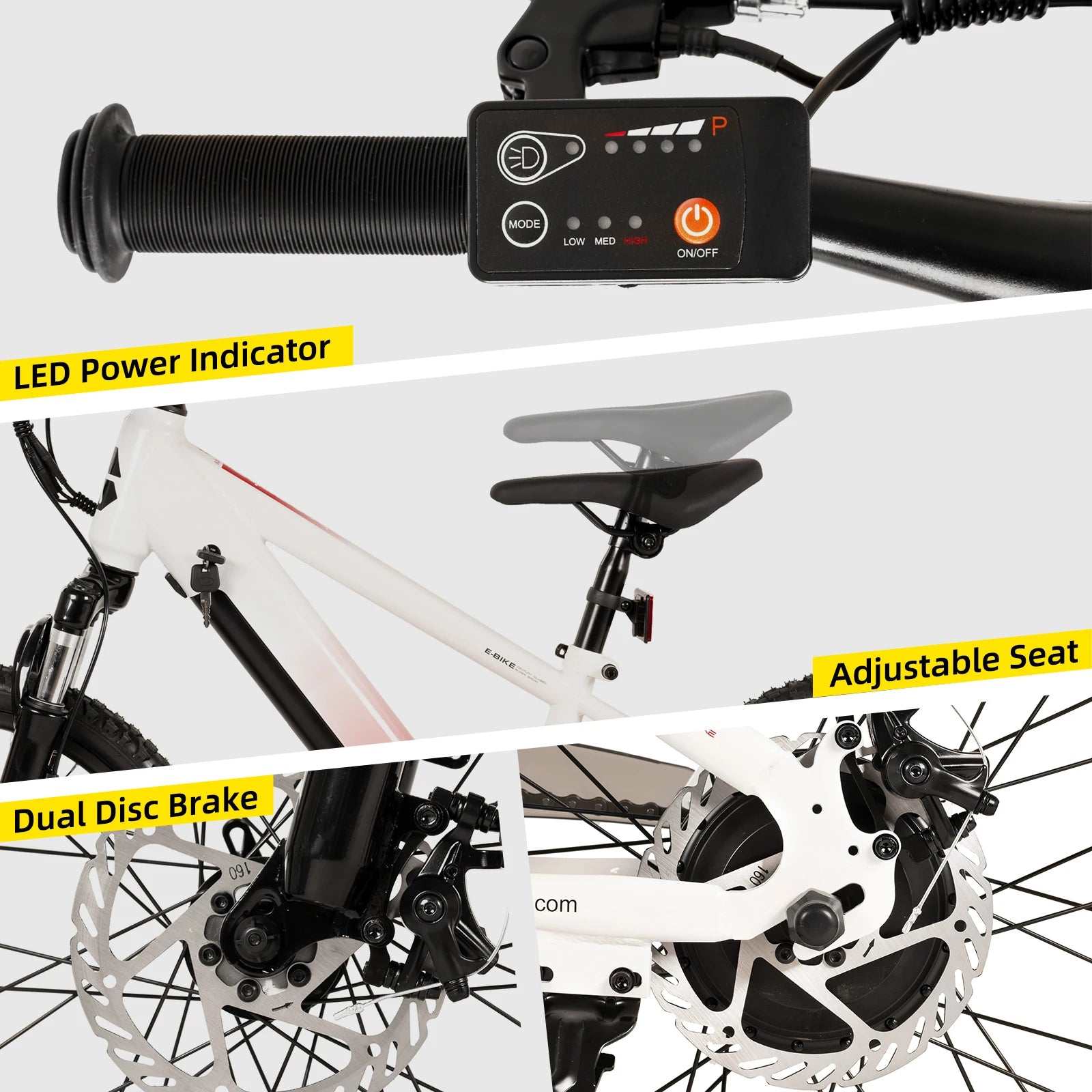 Kids Electric Bike 250W 15MPH 20" E-Bike for Ages 7+
