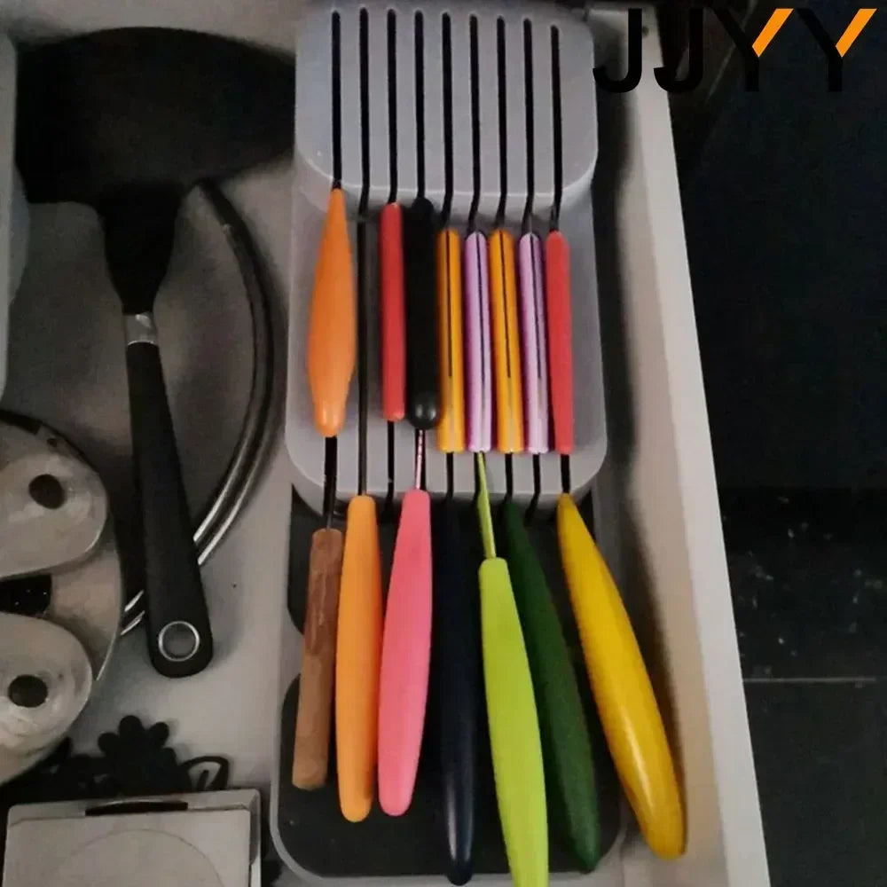 Kaksitasoinen laatikkoon sijoitettava veitsiteline, 39.7 cm