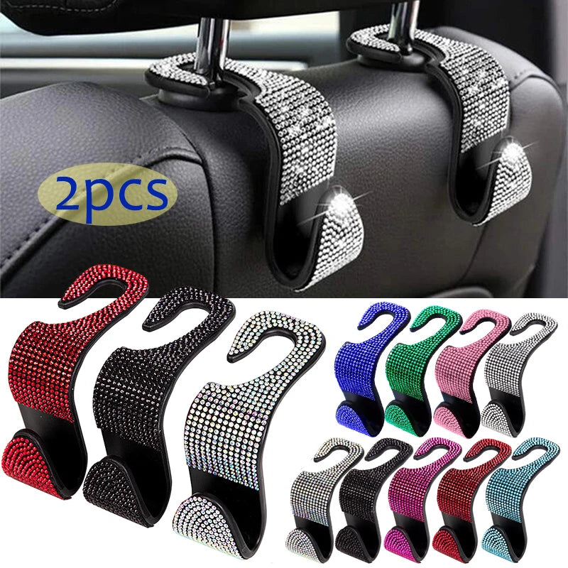 Rhinestone Car Seat Back Hook Hanger for Daily Vehicle Storage