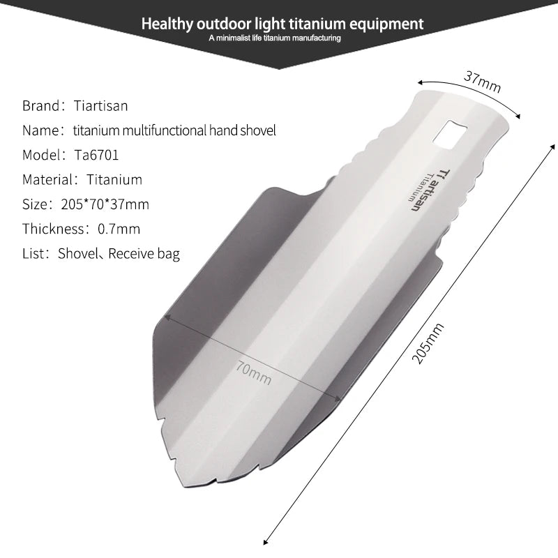 Titanium Hand Shovel Mini Ultralight Portable Trowel