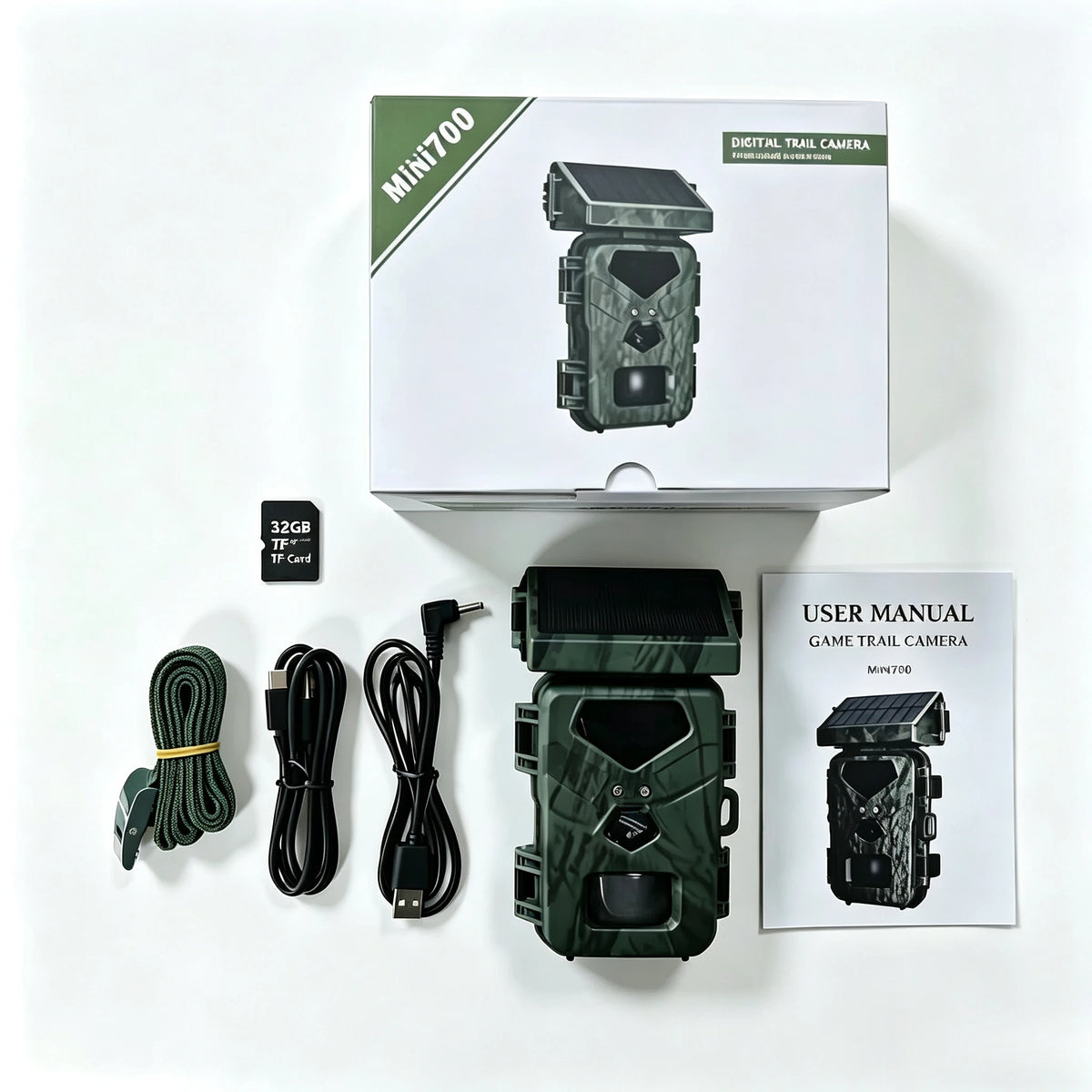 Mini Solar Trail Camera, 20MP 1080P Night Vision IP65 Waterproof, 0.5s Trigger Deer Scouting Wildlife Monitoring Outdoor - Spy-shop.com