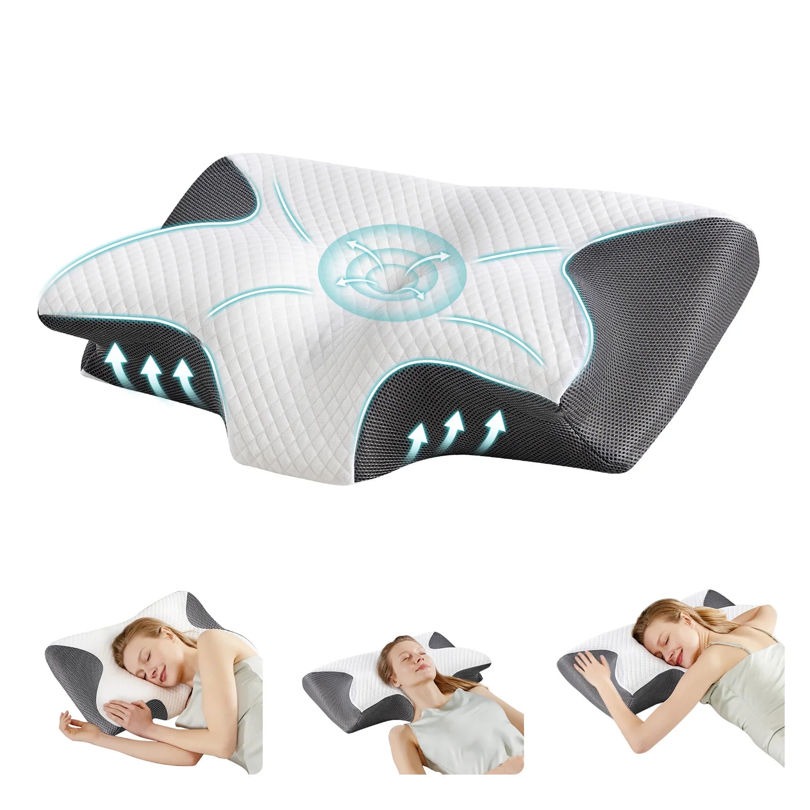 Ergonomic Memory Foam Cervical Pillow with Cooling Cover