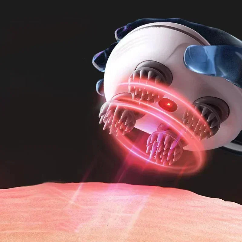 Elektryczny masażer skóry głowy z terapią światłem czerwonym