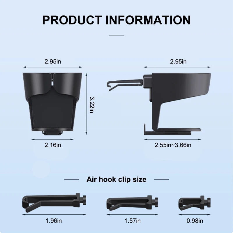 SEAMETAL Car Air Vent Drink Holder Expander Universal Adjustable Bottle Mount for Cold Drink Stable Anti Shake Auto Cup Holder