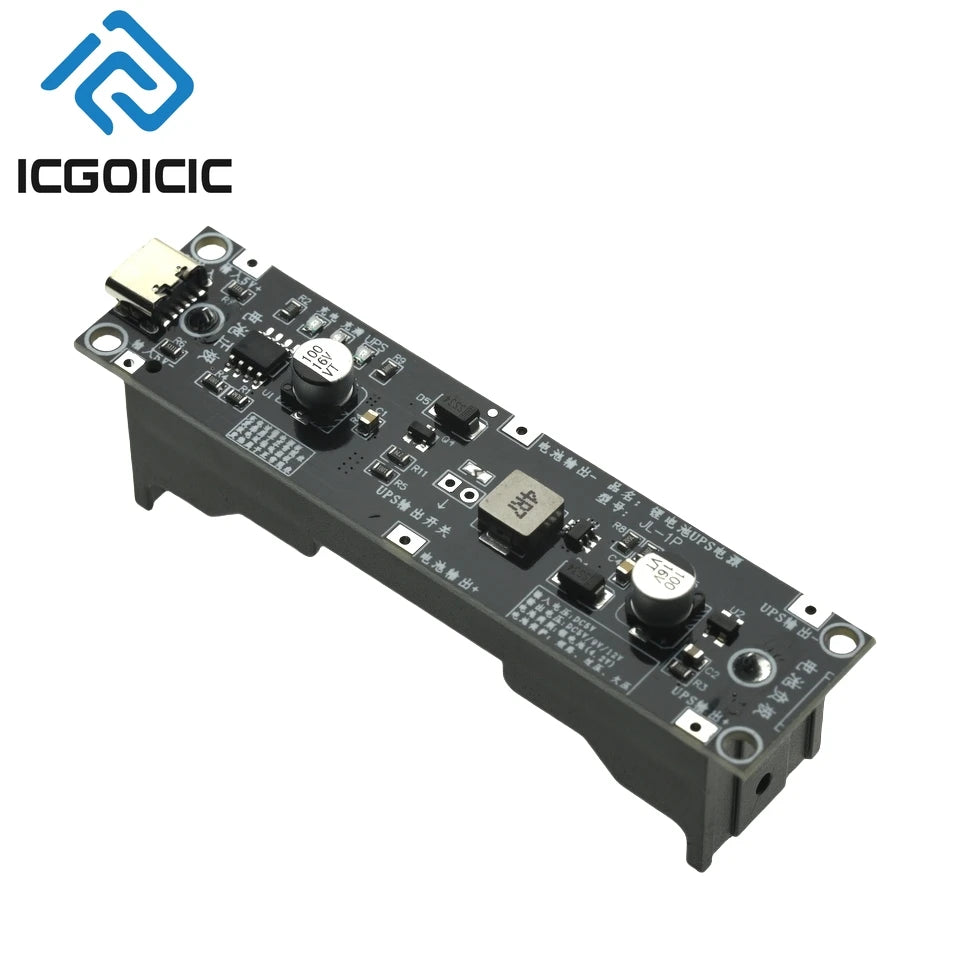 USB-C 18650 Boost UPS Module, Selectable 5 V, 9 V or 12 V