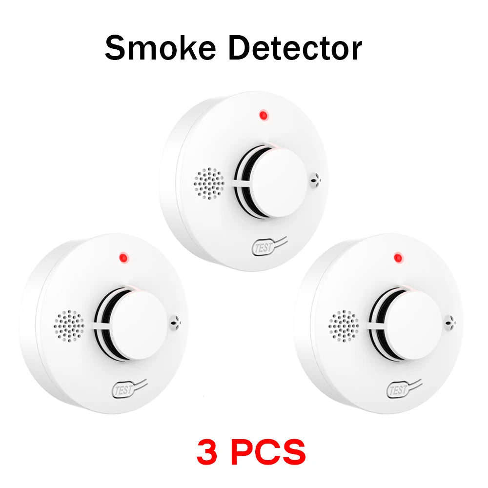 Independent Smart Smoke Detector Wireless Fire Alarm Sensor with Sound and Flash Light for Home Kitchen Office Safety Protection