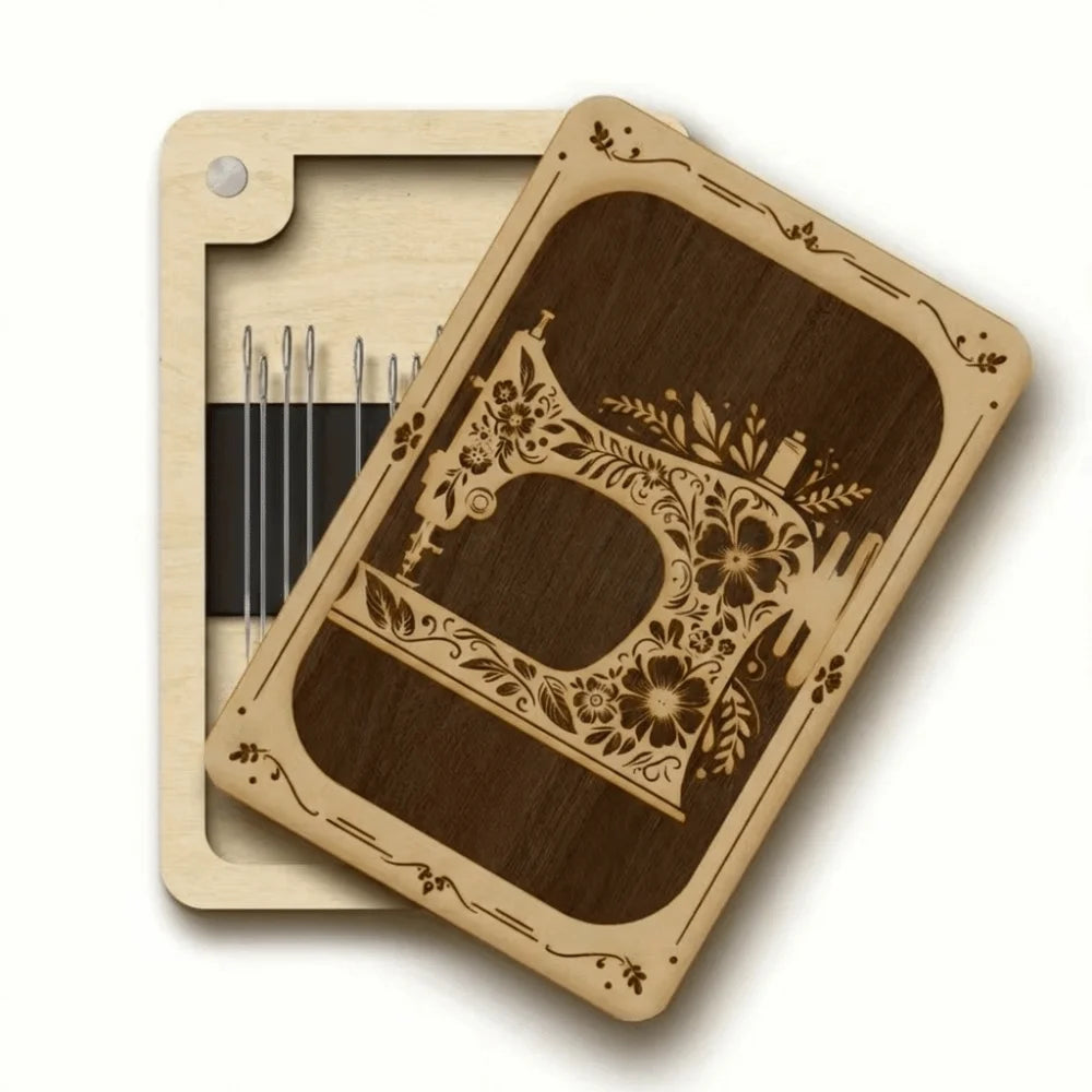 Houten magnetisch opbergdoosje voor naalden