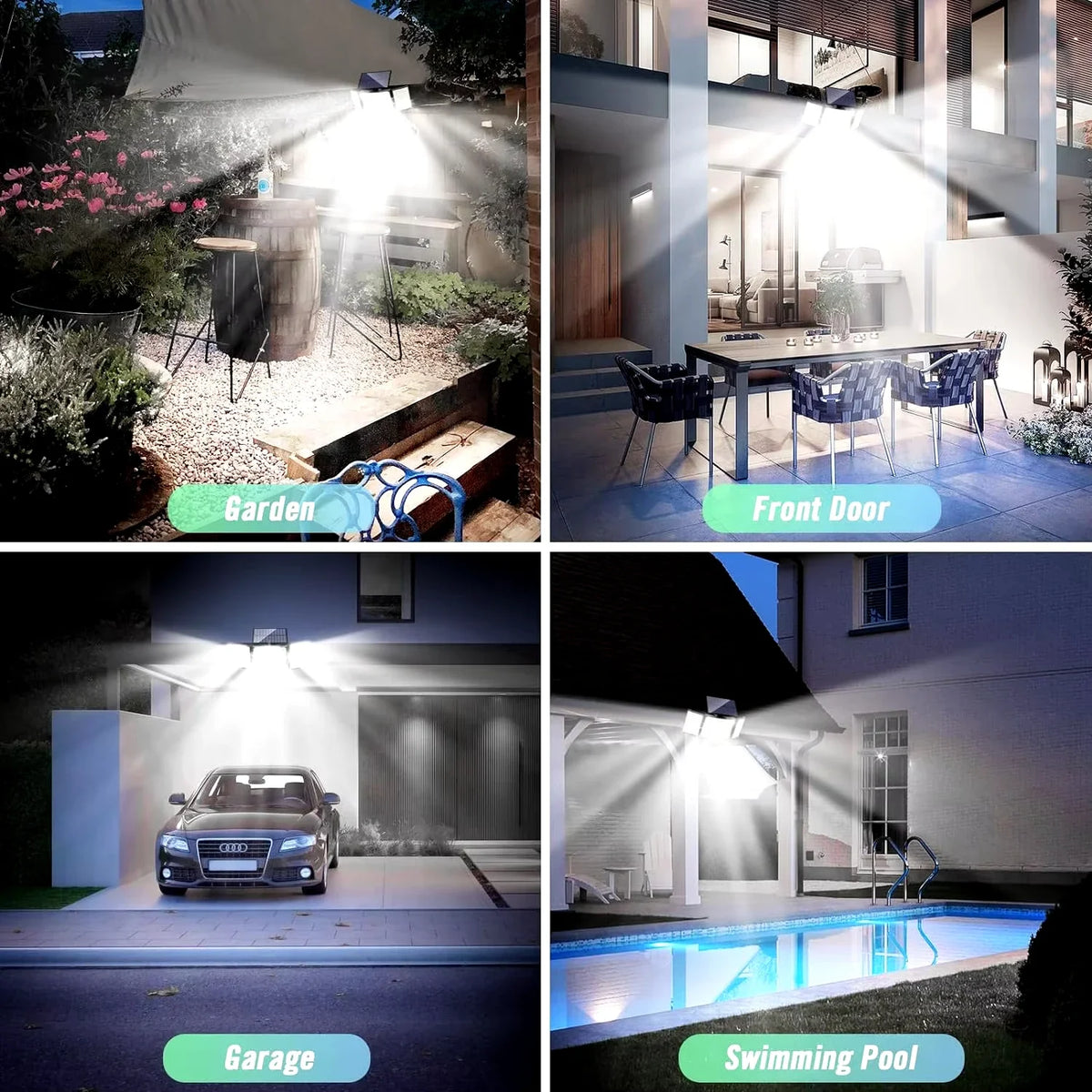 Luz solar de pared con sensor de movimiento, 106 o 280 LED